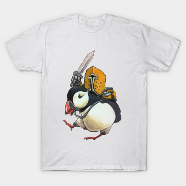 The Puffin Knight T-Shirt by lambtroncorp